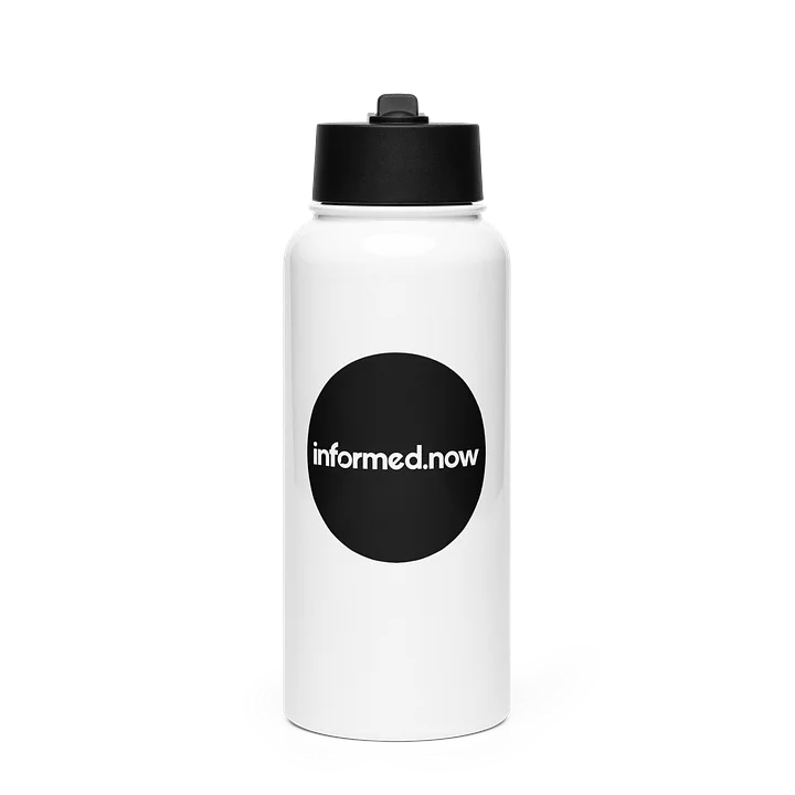 informed.now Stainless Steel Water Bottle with Straw Lid (Black) product image (1)