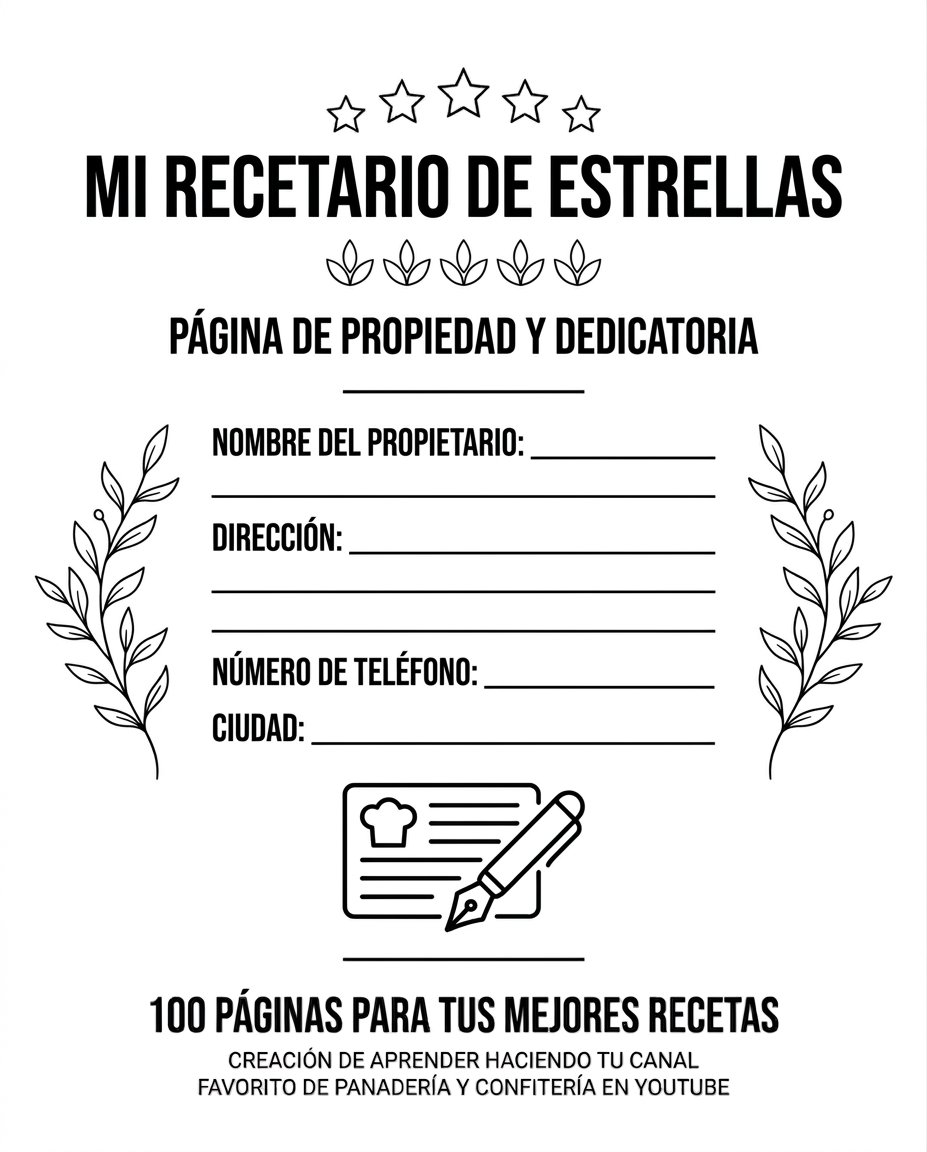 Recetario Imprimible de Panadería y Confitería para Escribir product image (4)
