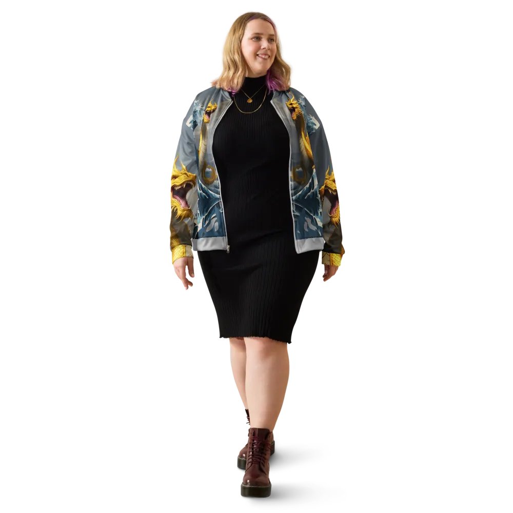 Dragon and the Wave/All-Over Print Bomber Jacket by Sublicolor product image (4)