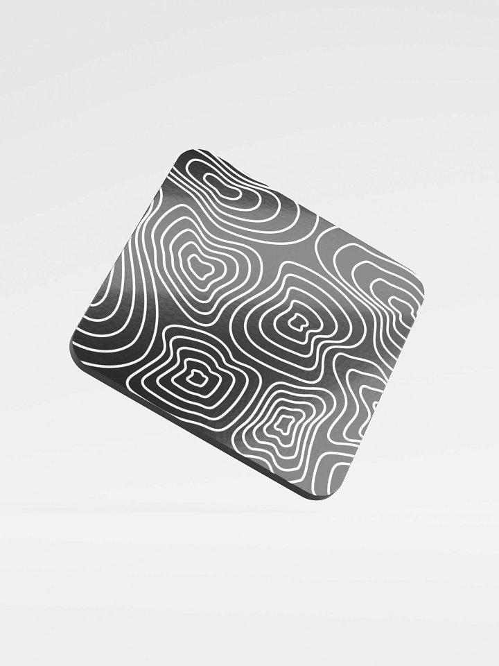 White on Black Topographic Cork Coaster Set product image (1)