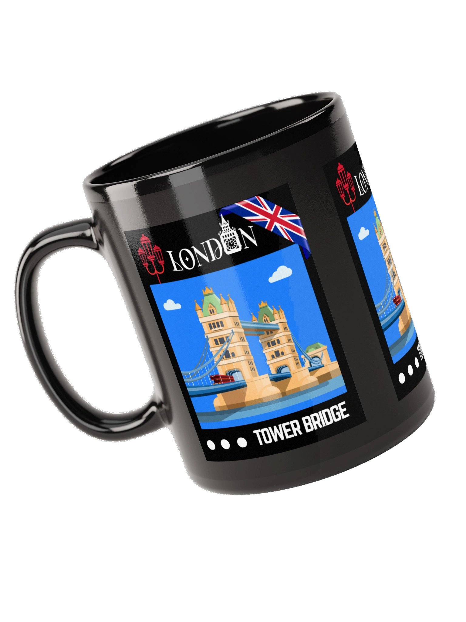 London Tower Bridge Black Glossy Mug product image (9)