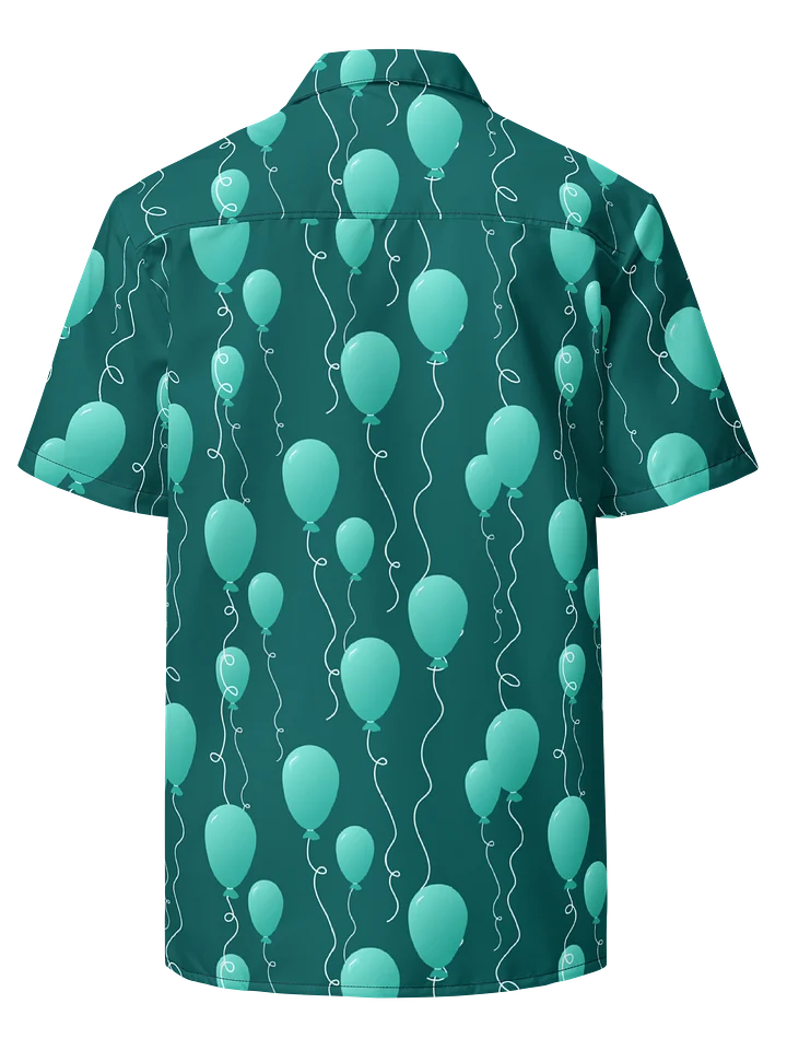 Teal Floating Balloons Oversized Button-Down Shirt product image (2)