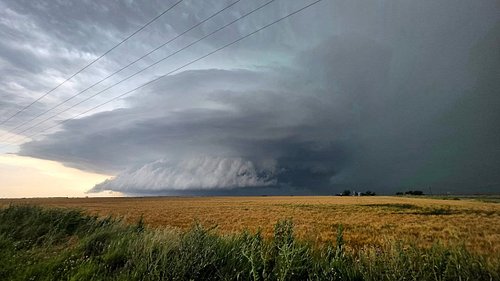 It's big. It's mean. It's a hail machine. 
Hp supercell in Texas back in May this year.