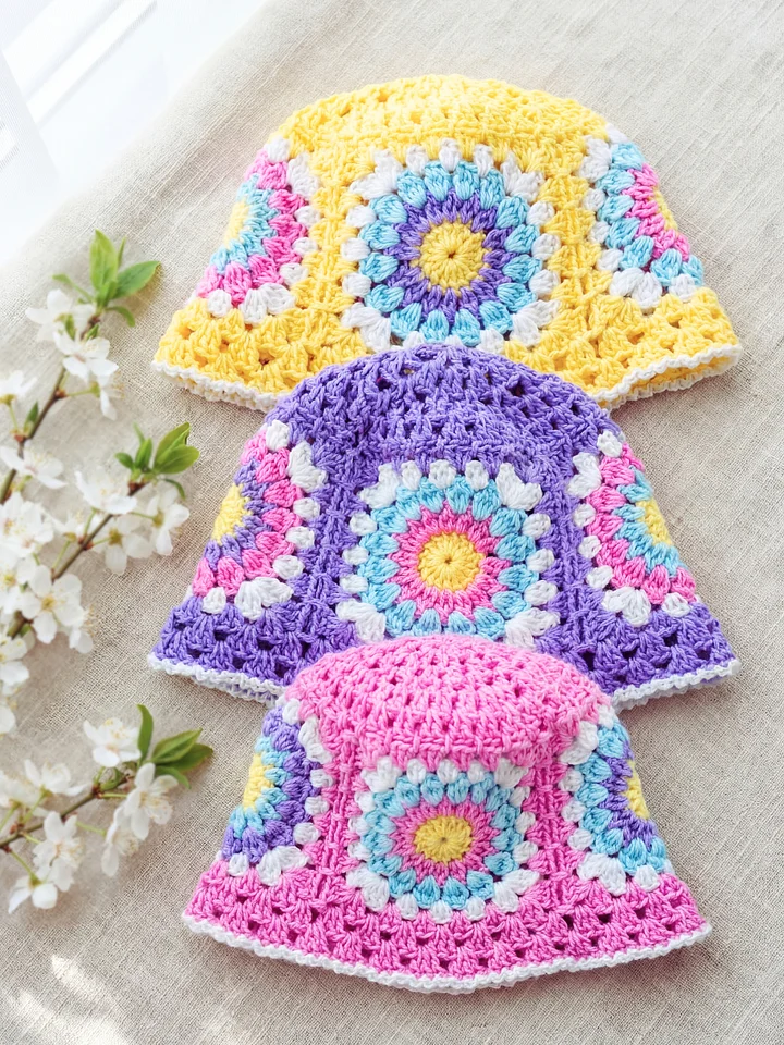 Sunny Stitches Bucket Hat Crochet Pattern product image (1)