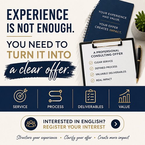 Experience is not enough.

You need to turn it into a clear offer.

Many professionals know how to solve problems.

They have...