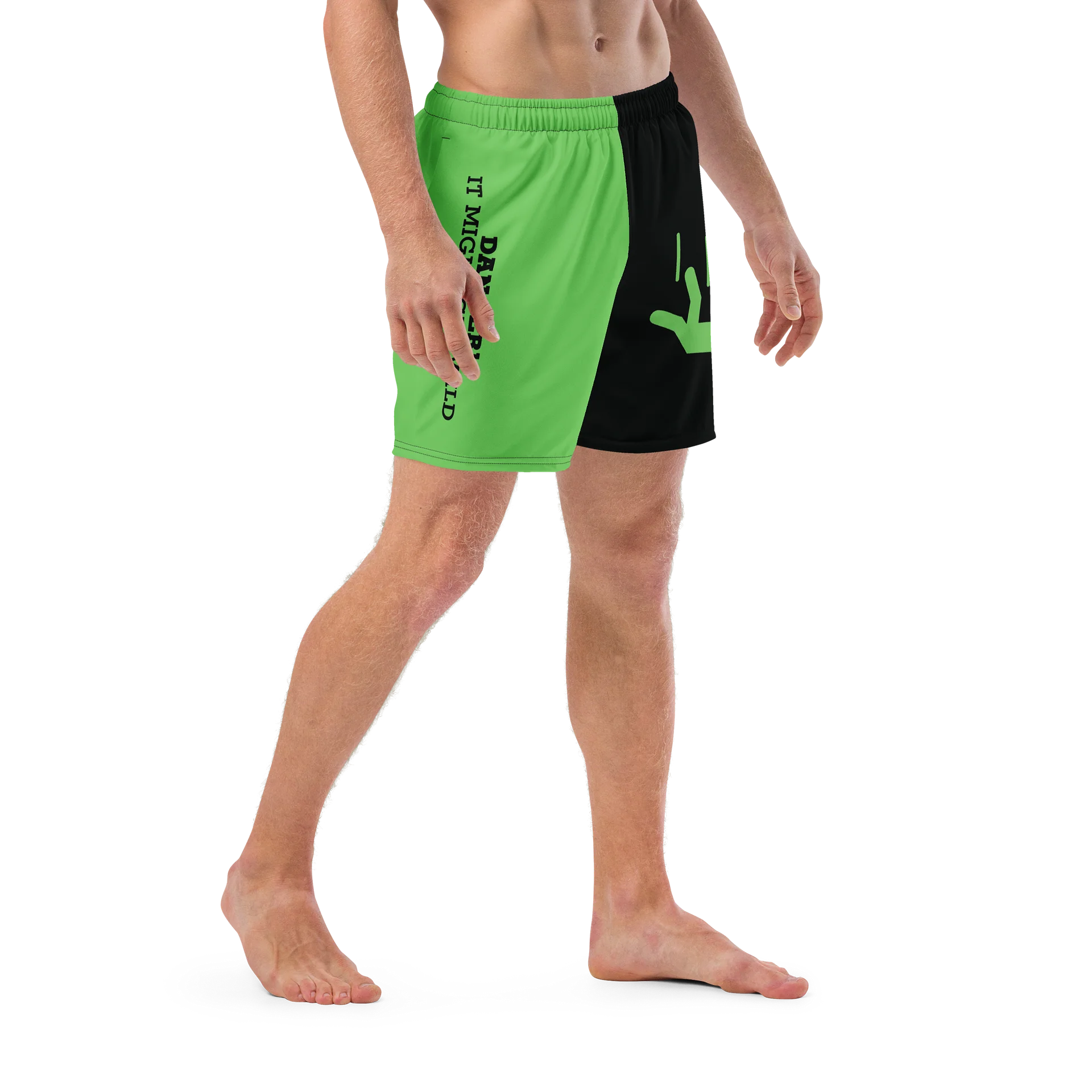 DANGER! - Black/Green Swim Trunks product image (6)