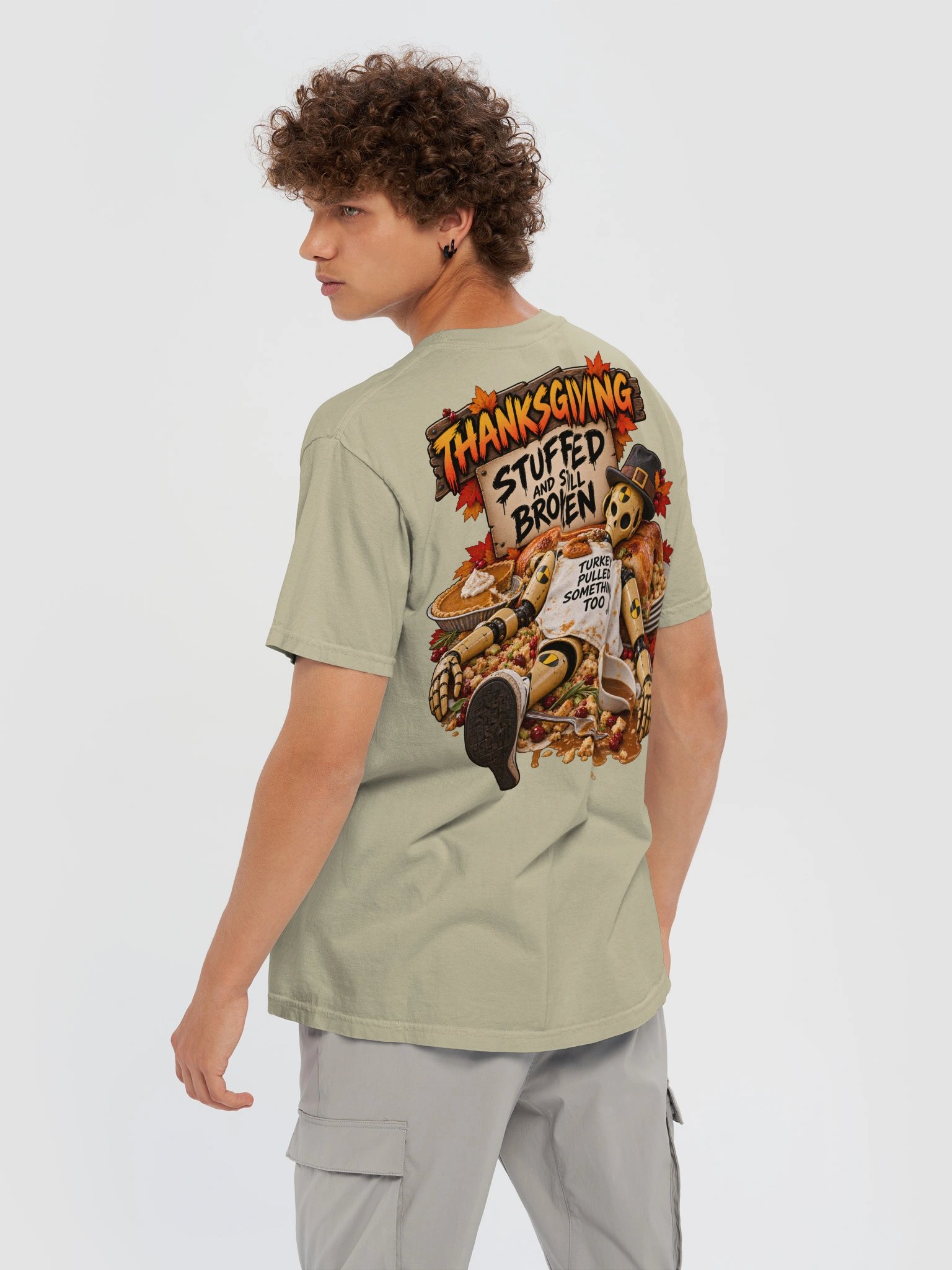 Funny Thanksgiving Shirt — Stuffed and Still Broken Skeleton Tee | Broken Turkey™ product image (7)