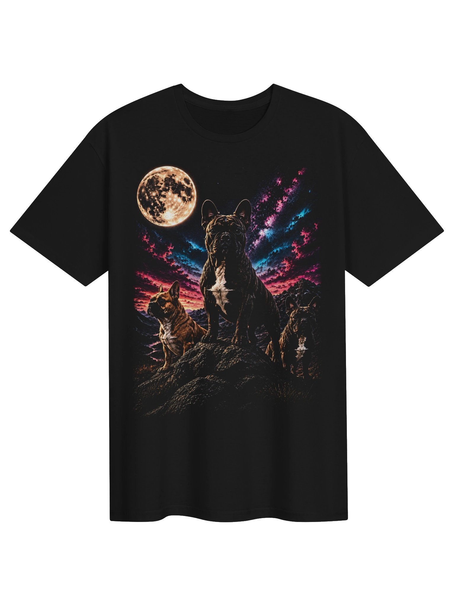 French Bulldog Howling Moon Tshirt | Unexpected Legends Shirt product image (1)