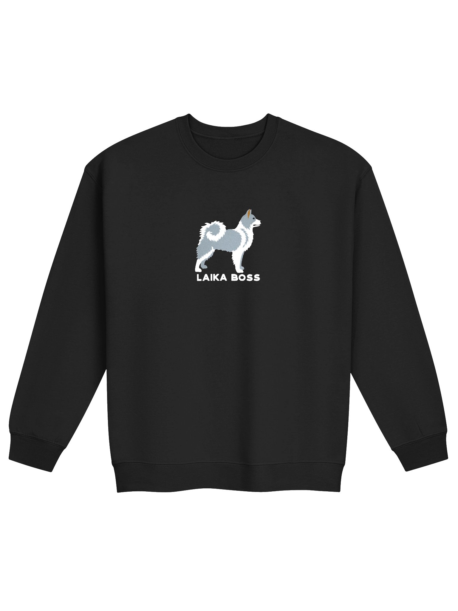 Laika Boss Sweatshirt (Embroidered) of a Yakutian Laika(Gray & White) product image (4)