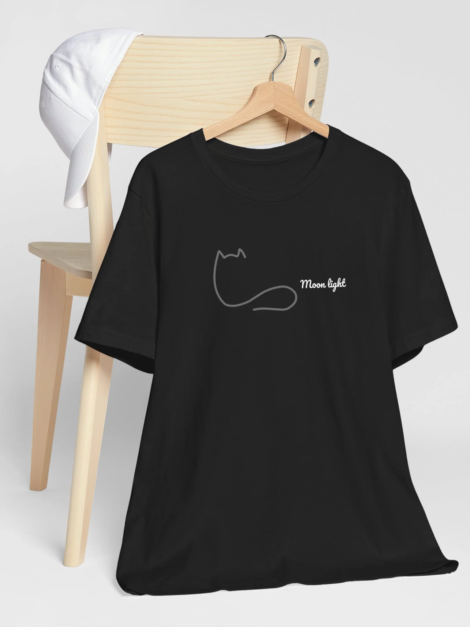Night Cat Tee | Minimal Line Cat product image (1)