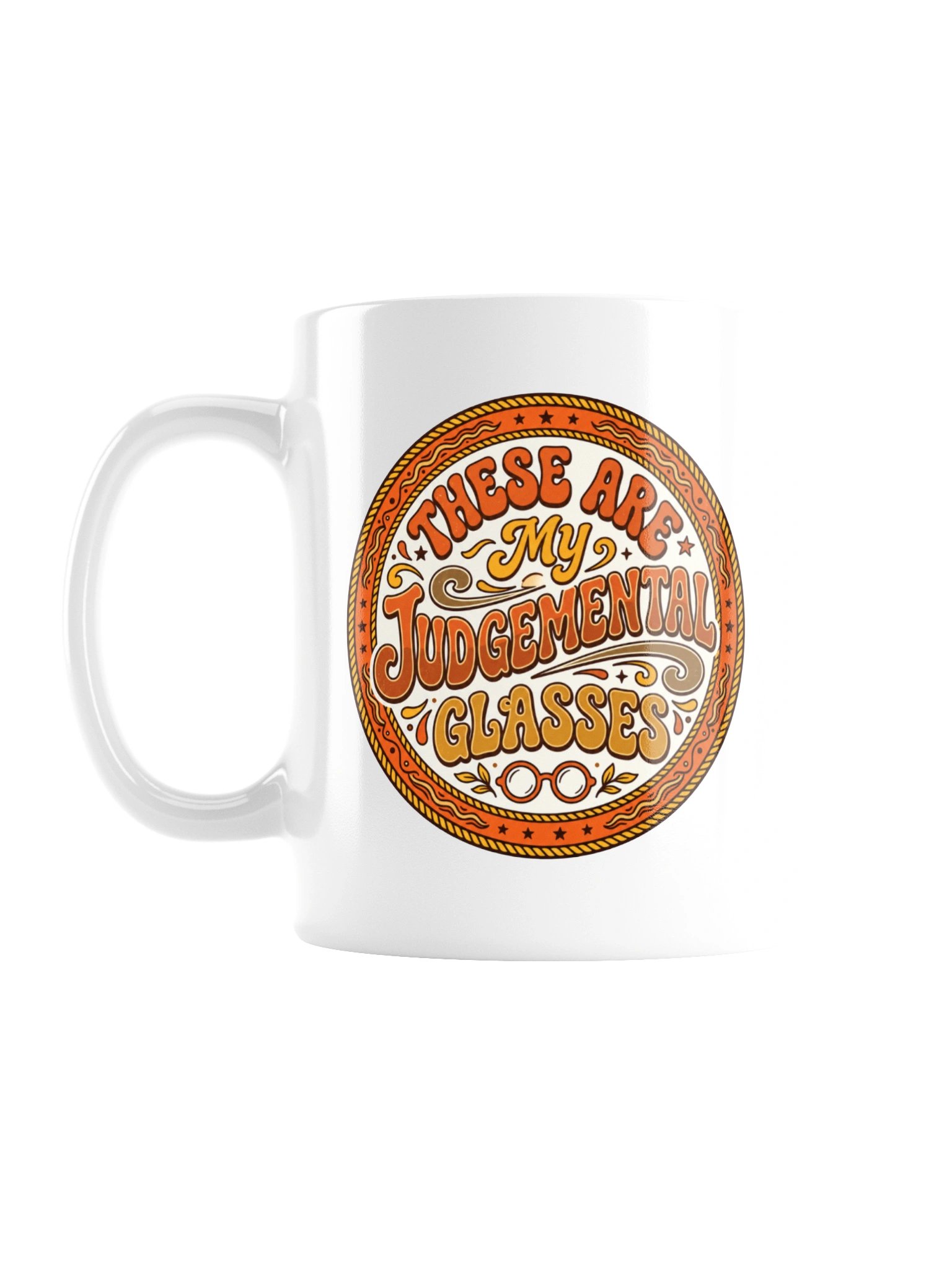 These Are My Judgemental Glasses - Retro Badge Mug product image (2)