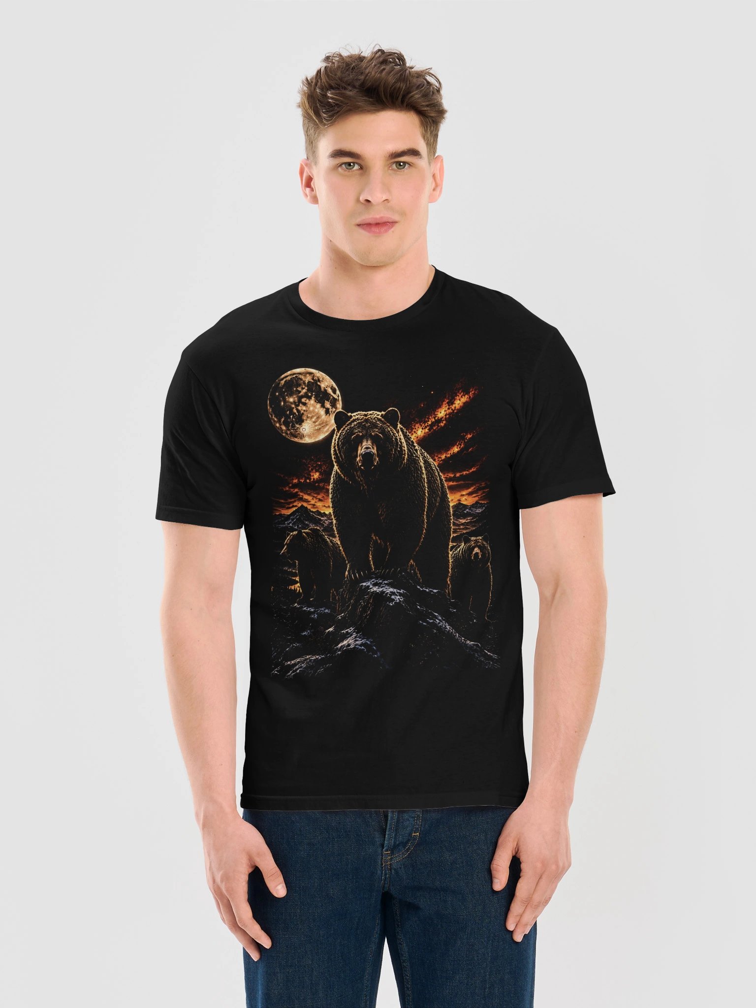 Grizzly Bear Howling Moon Tshirt | Legendary Wildlife Shirt product image (6)