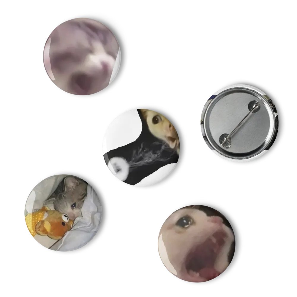 Set of Pin Buttons: Meme Cats 23 product image (5)