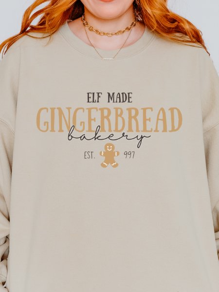 Gingerbread Elf Bakery Magical Christmas Cozy Minimalist Sweatshirt product image (6)
