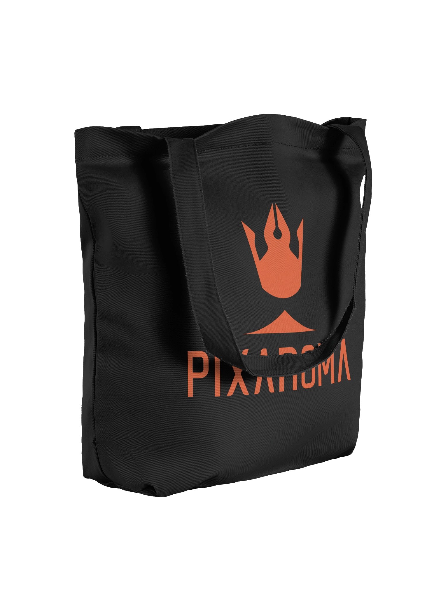 Pixaroma Orange Logo Black Tote Bag product image (4)