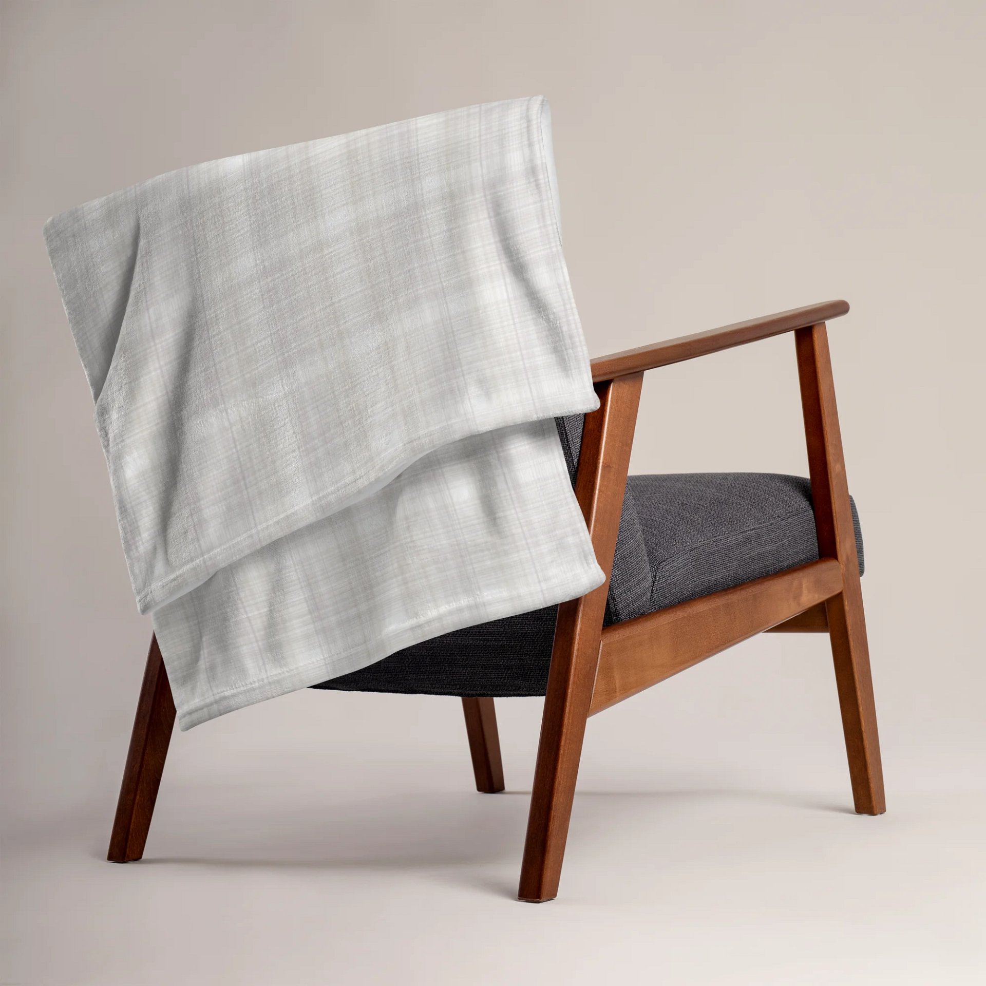 Greige Soft Plaid Throw Blanket product image (1)