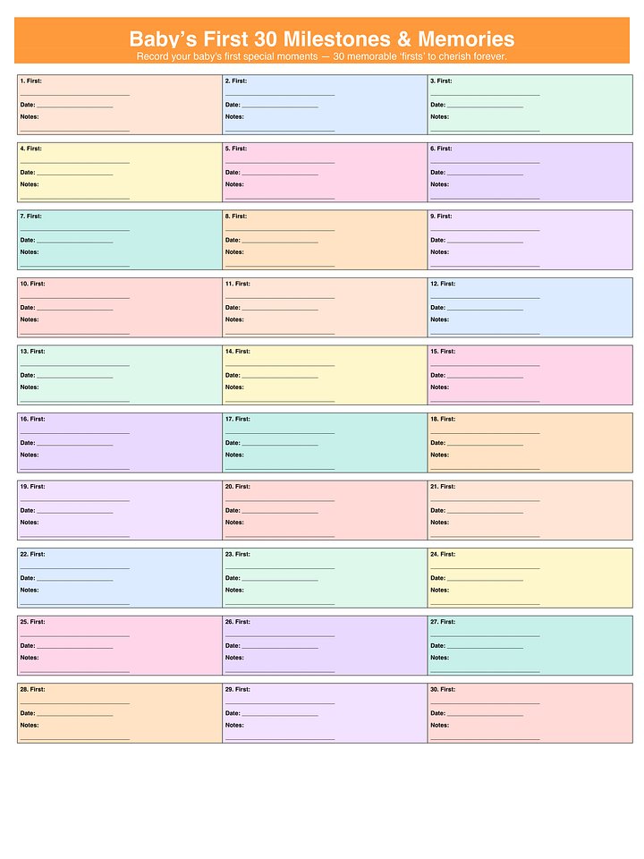 Baby's First 30 Milestones and Memories product image (1)