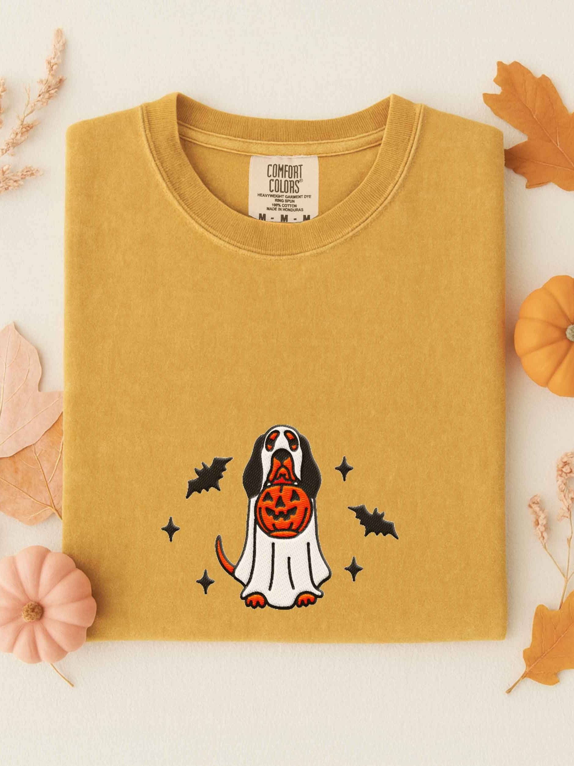 Halloween Bloodhound(Black & Tan) Embroidered T-Shirt product image (1)