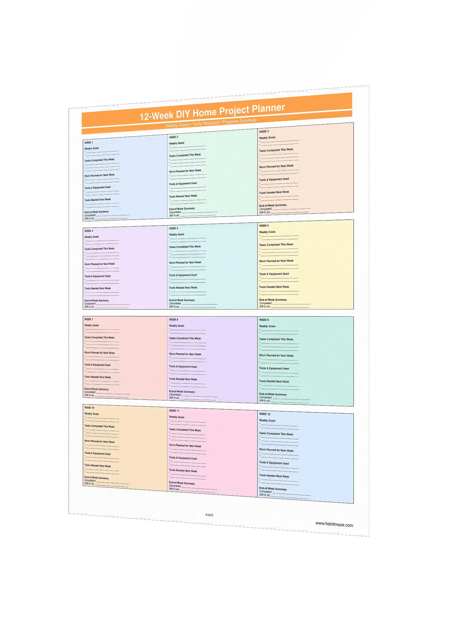 12 Week DIY Home Project Planner product image (3)