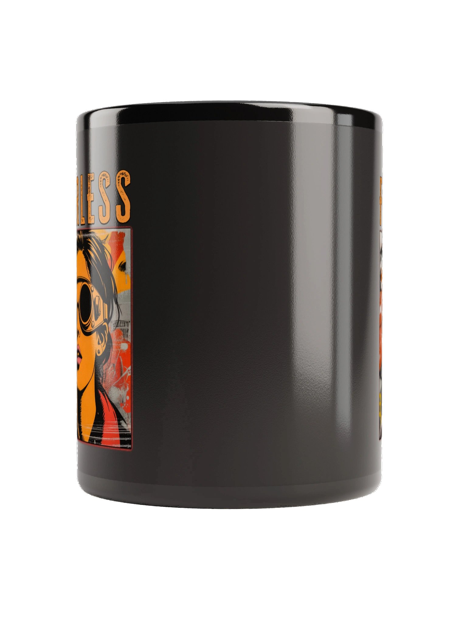 FEARLESS Punk Goggle Graphic Ceramic Mug – Black product image (2)