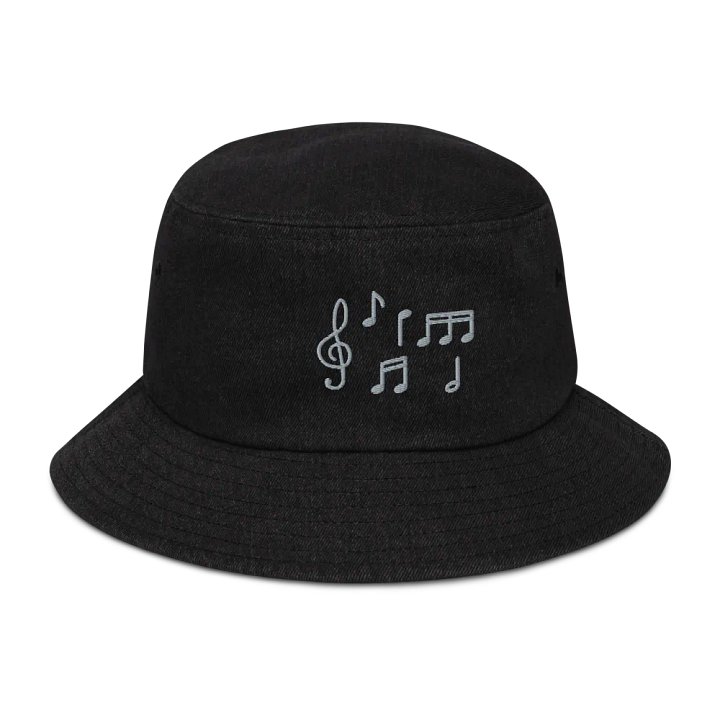 "Musical Notes" Embroidered Denim Bucket Hat product image (1)