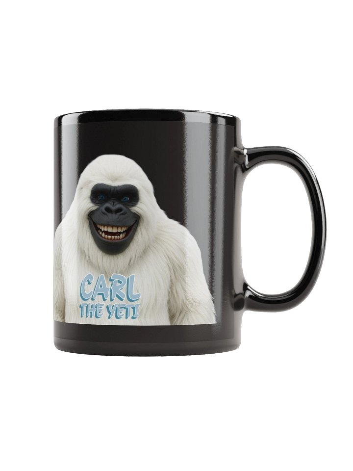 Carl the Yeti Black Glossy Mug product image (2)