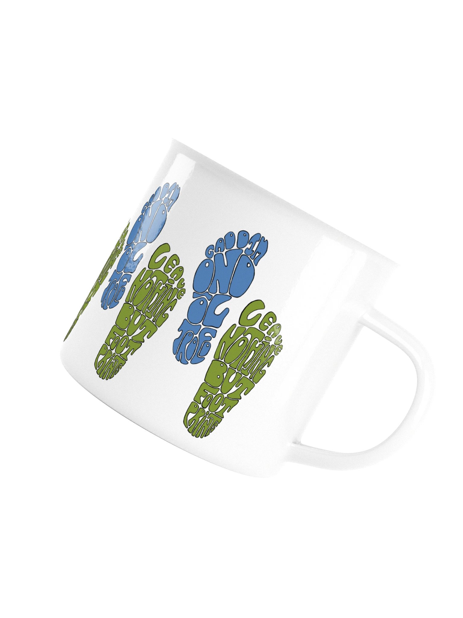Bilingual Footprints enamel mug product image (5)