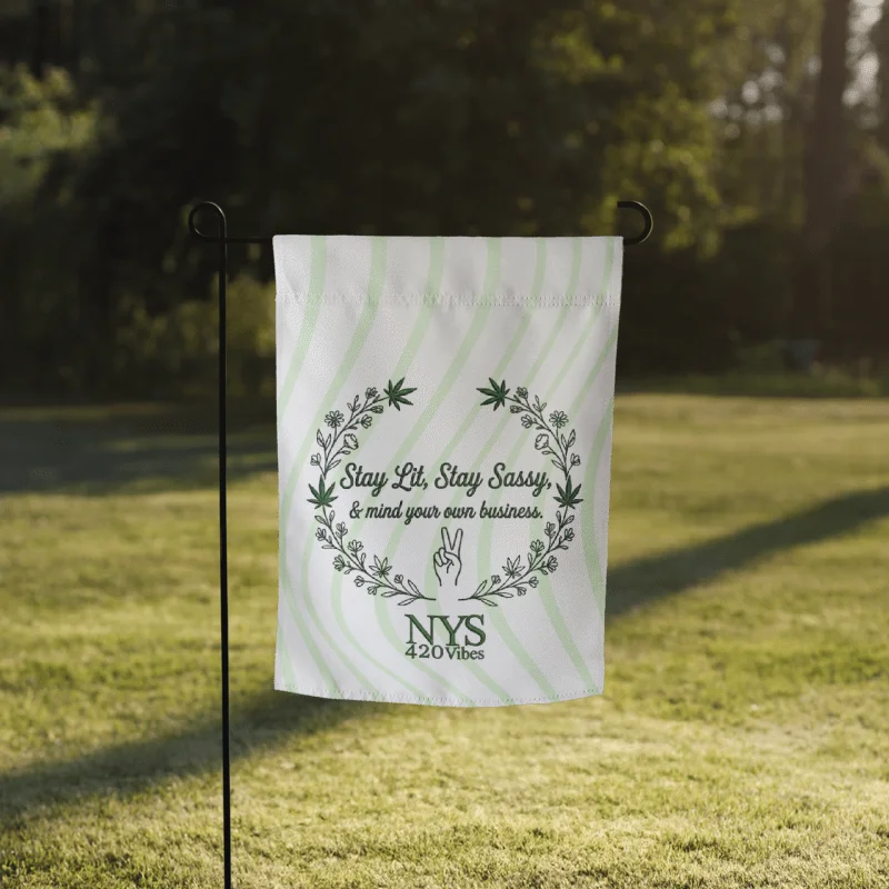 NYS 420 Vibes "Mind Your Business" Garden Flag product image (1)