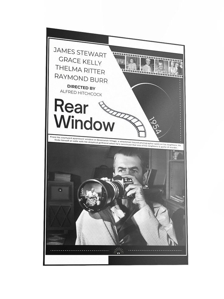 Rear Window with James Stewart and Grace Kelly 1954 | Movie Poster | 12x18 Wall Art product image (2)
