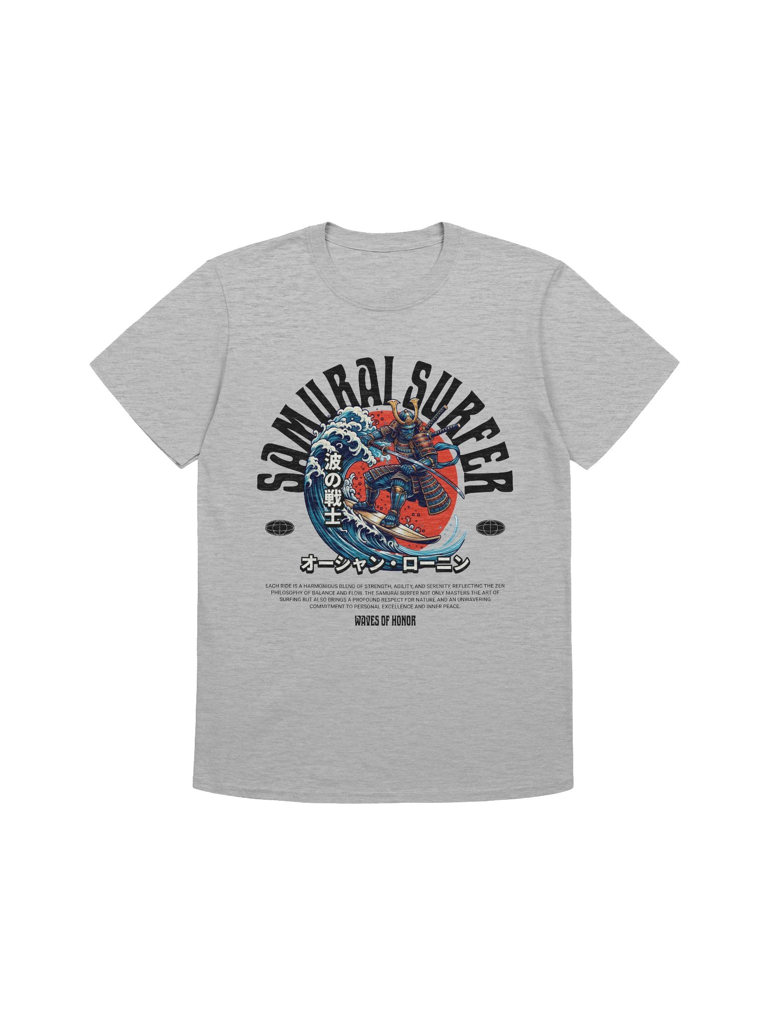 Samurai Surfer Waves of Honor T-Shirt - Gildan Softstyle product image (1)