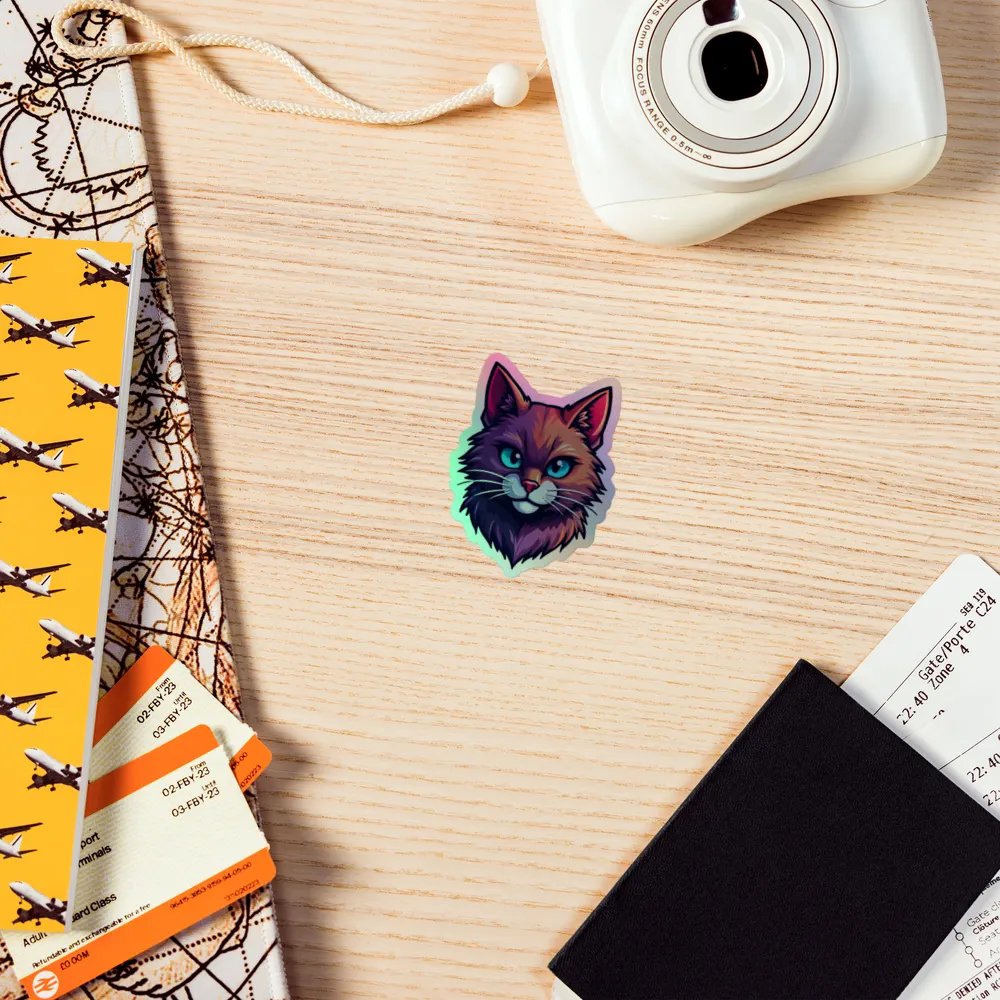 Whimsical Cat Holographic Sticker Set product image (7)