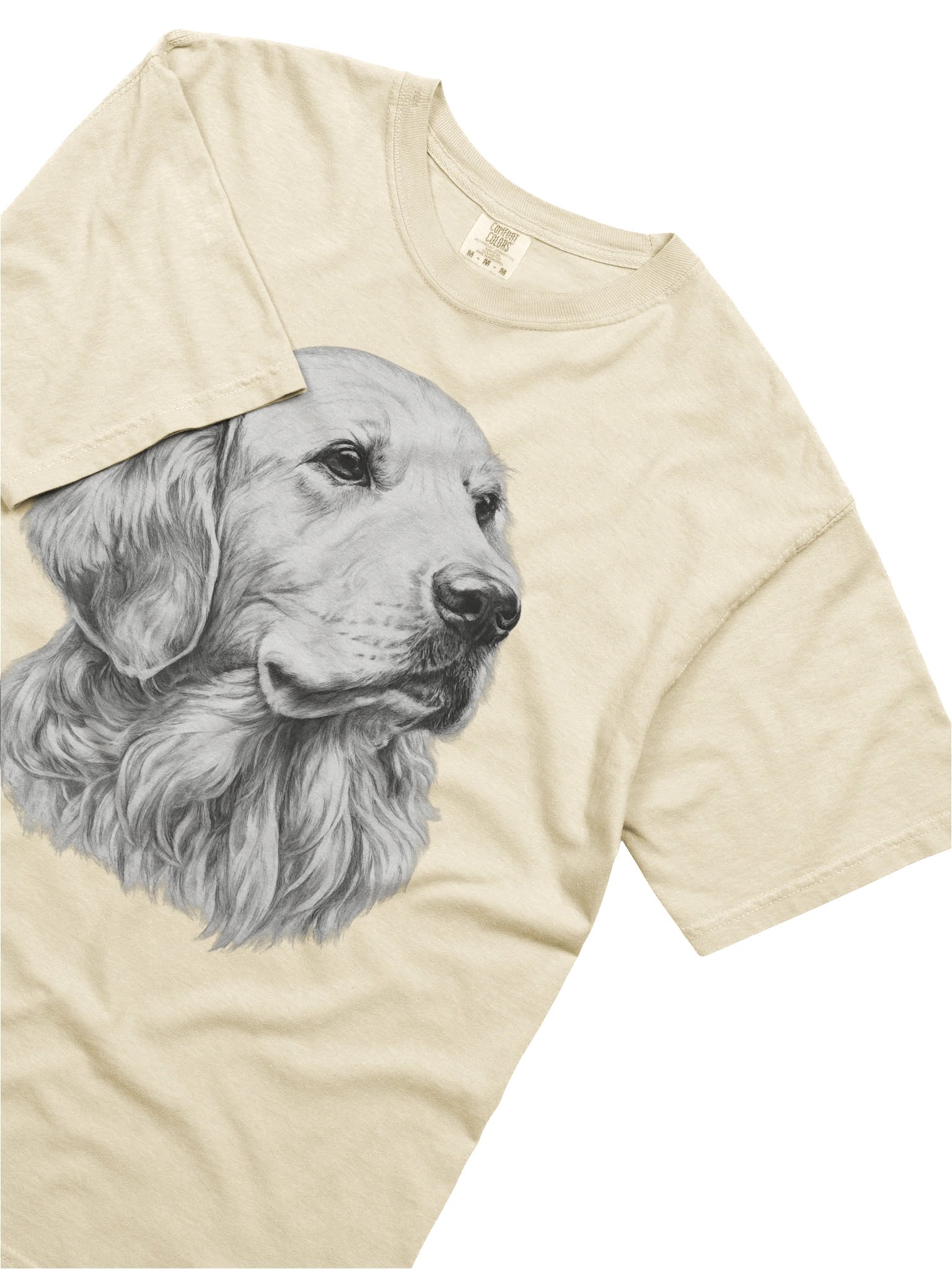 Realistic Golden Retriever Portrait Shirt – Comfort Colors 1717 Vintage Dog Lover Tee product image (3)