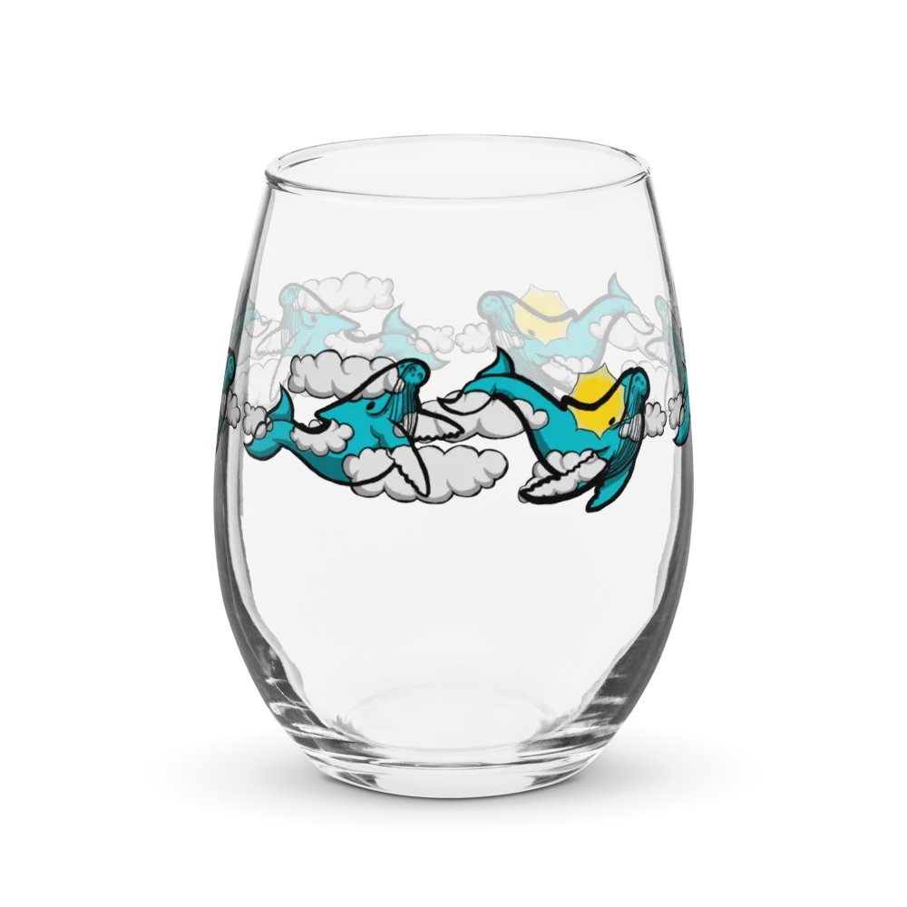 sky humpback whale stemless wine glass product image (1)