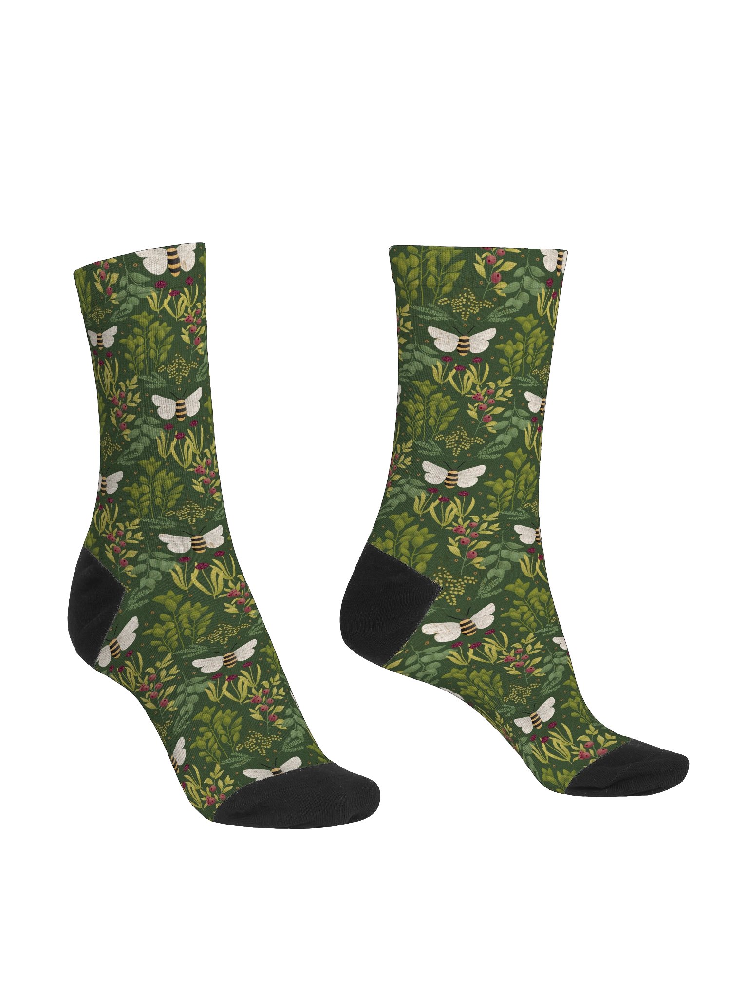 Bees and Foliage Premium Sustainable Crew Socks product image (3)