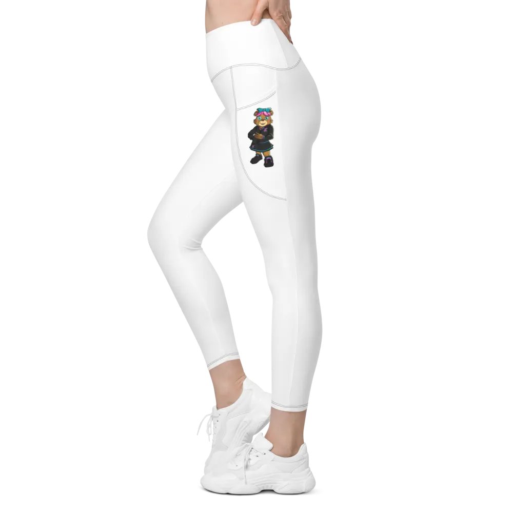 Standing Girl Bear White Pants with Pockets product image (2)
