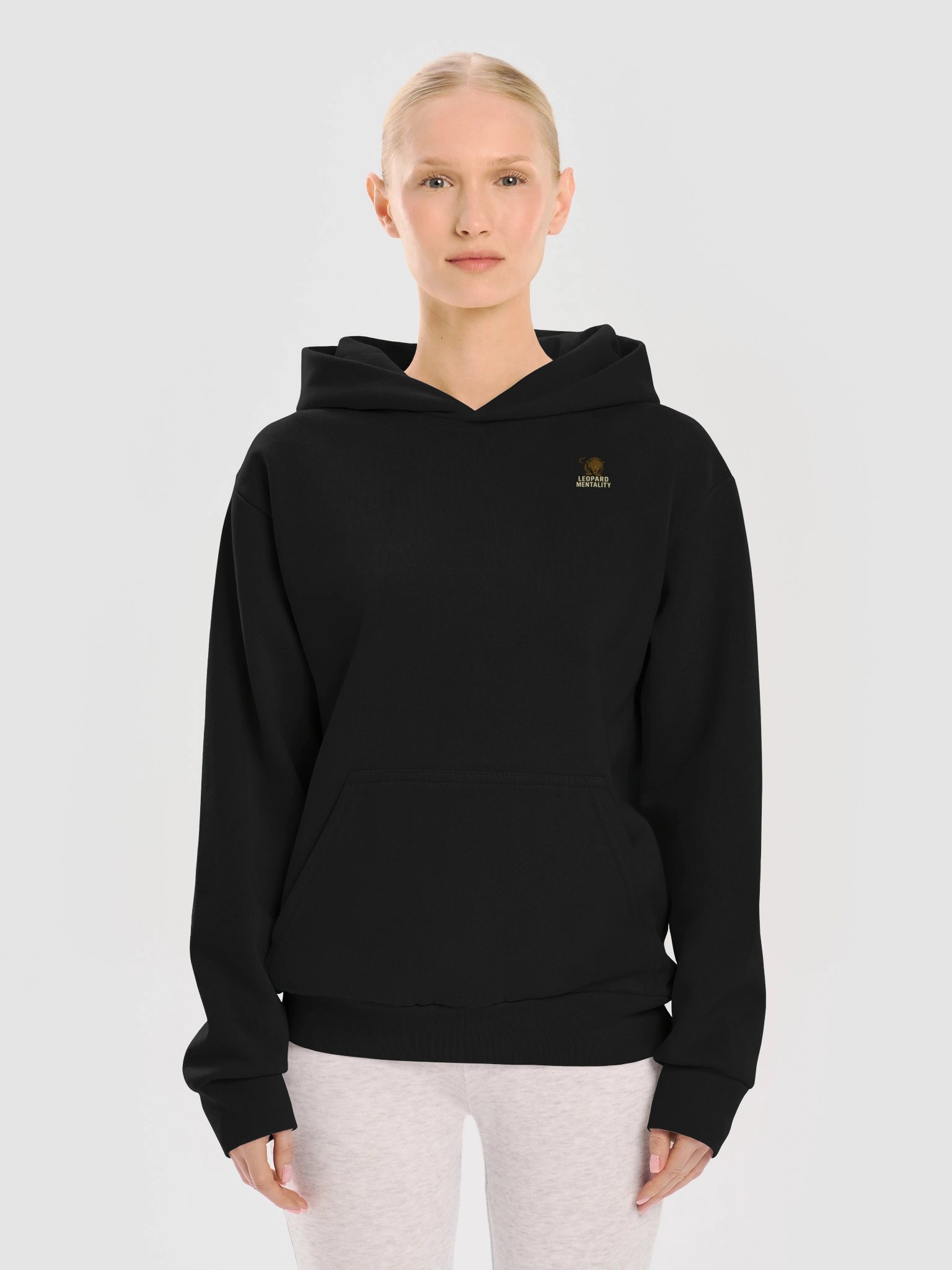 Leopard Mentality™ Calligraphy Hoodie | Urban Streetwear Black Pullover product image (9)