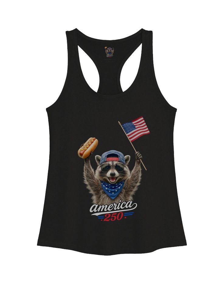 America 250th Independence Racoon Racerback Tank Top product image (1)