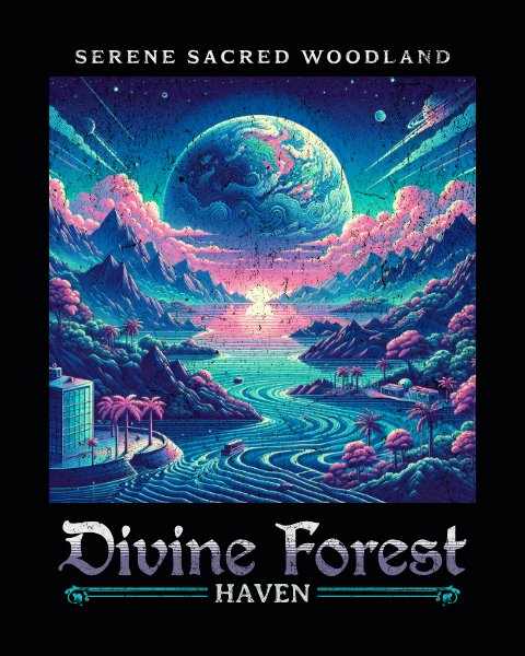 Divine Forest Wall Art | Printable Nature Landscape | Green Forest Poster | Digital Download | Modern Home Decor product image (2)