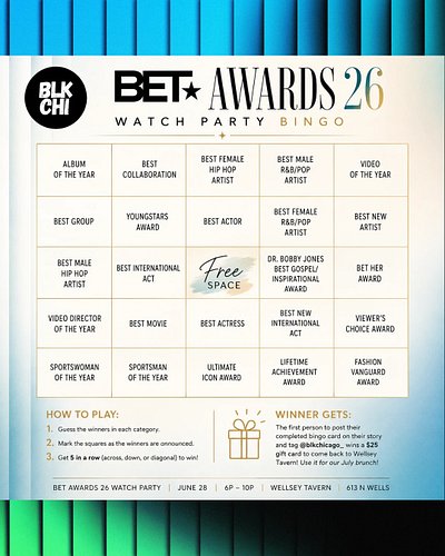 🏆 BET Awards Bingo is LIVE!

Watching from home? You can still play with us!

📸 Screenshot the bingo card before the show sta...