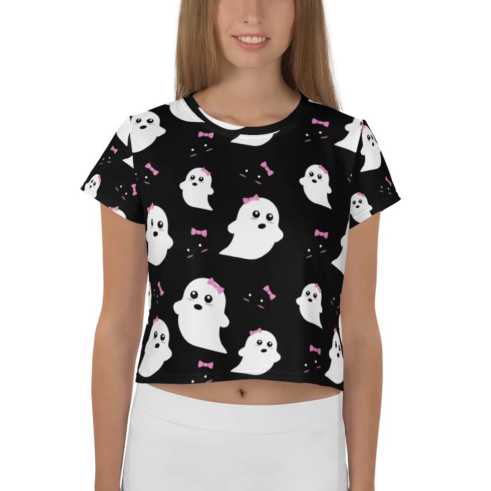 Whimsical Ghosts All-Over Crop Tee product image (1)