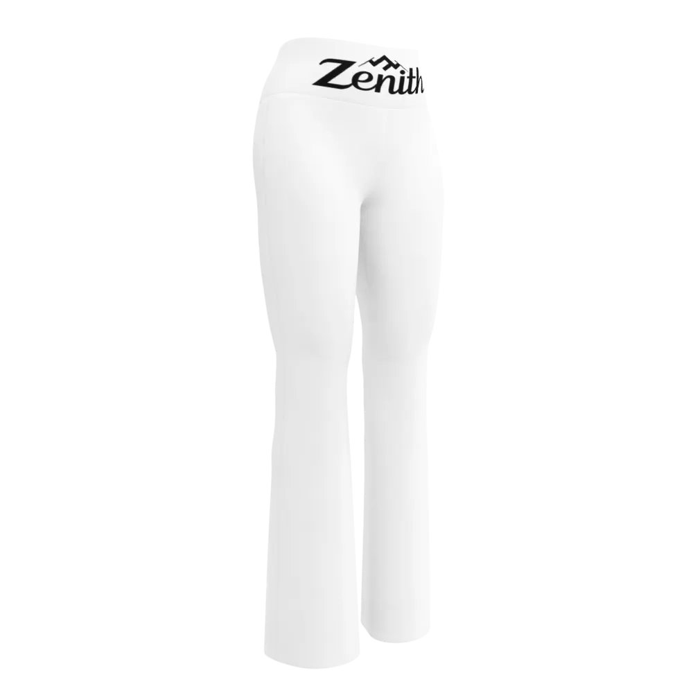 Zenith Women's High-Waisted Flare Leggings with UPF 50+ and Recycled Fabric - White product image (3)