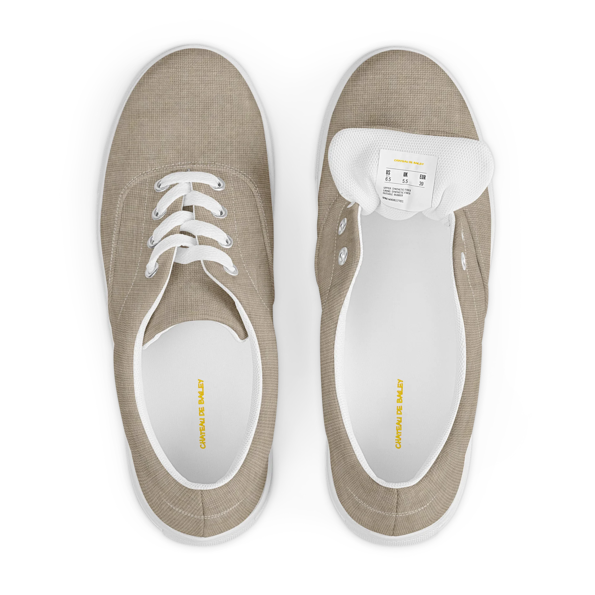 "Taupe" Women's Canvas Lace-Up Sneakers product image (6)