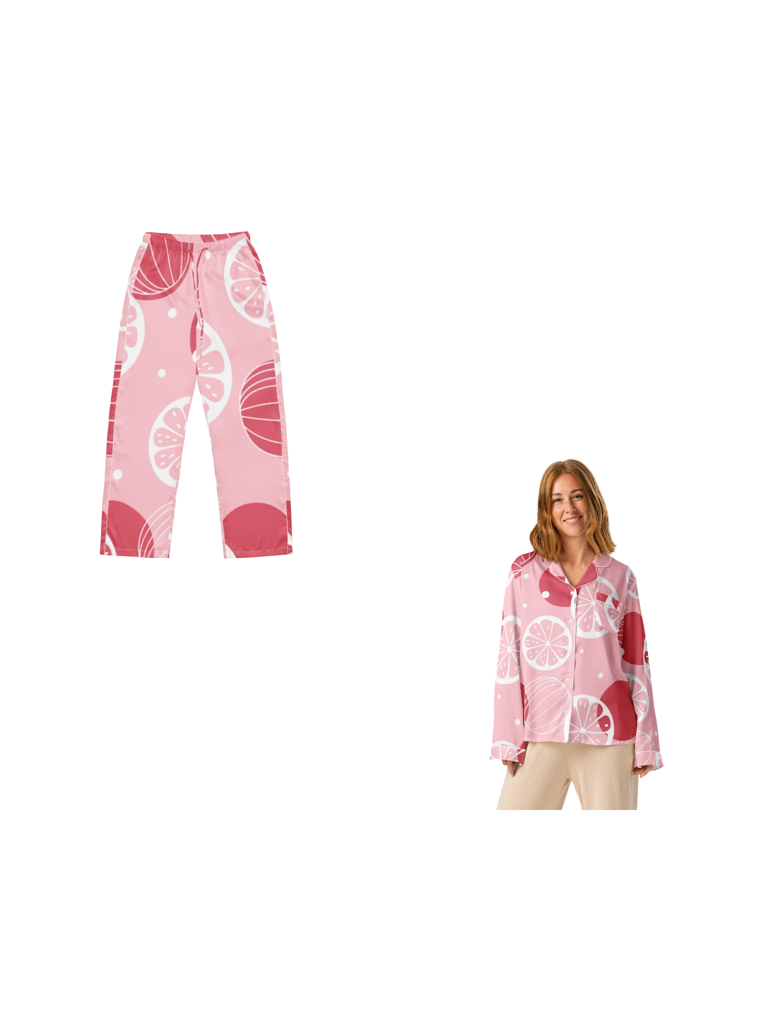 Pink Citrus Long Pajama Set product image (1)