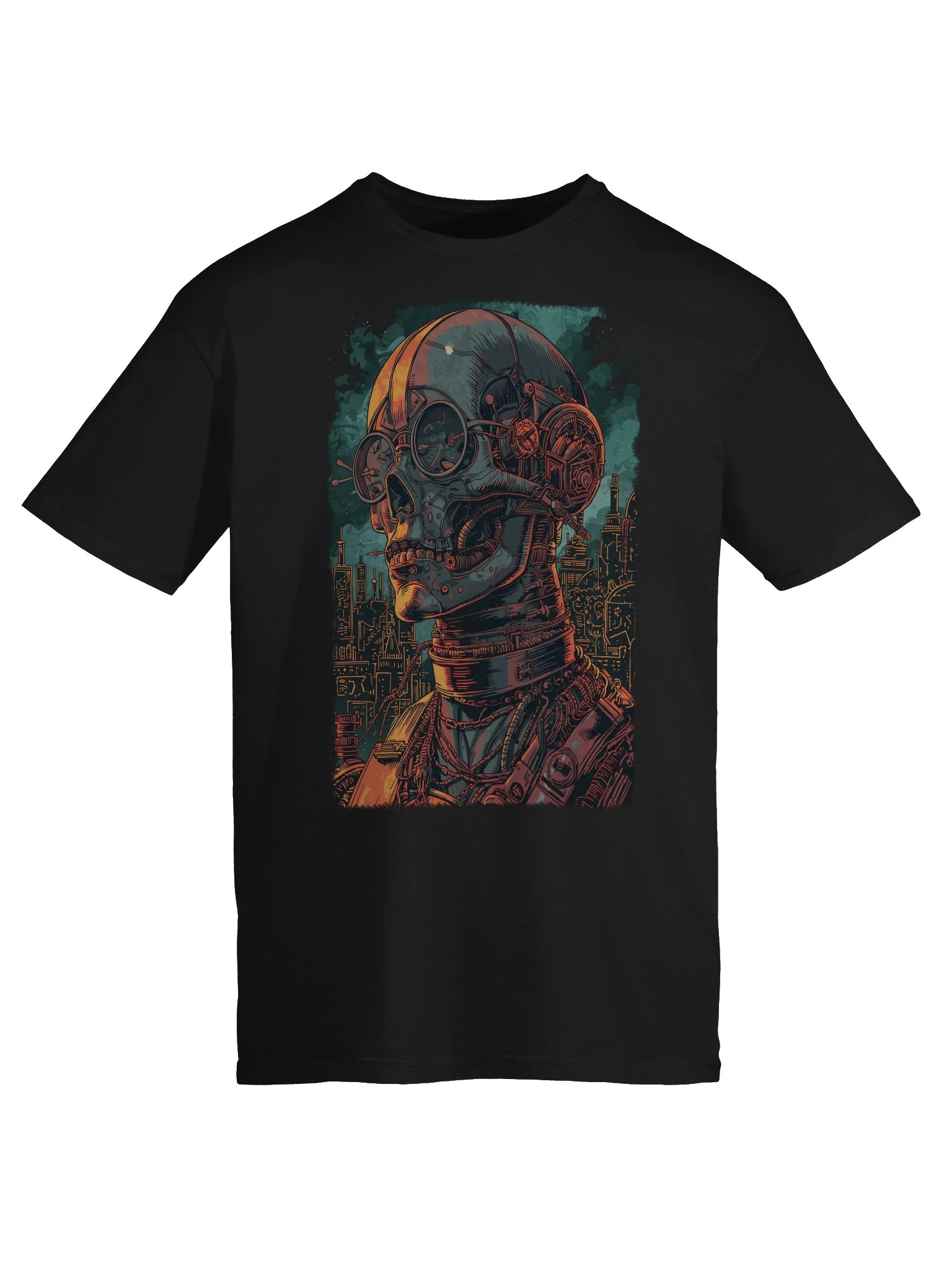 Cyber Skull Skyline T-Shirt product image (4)