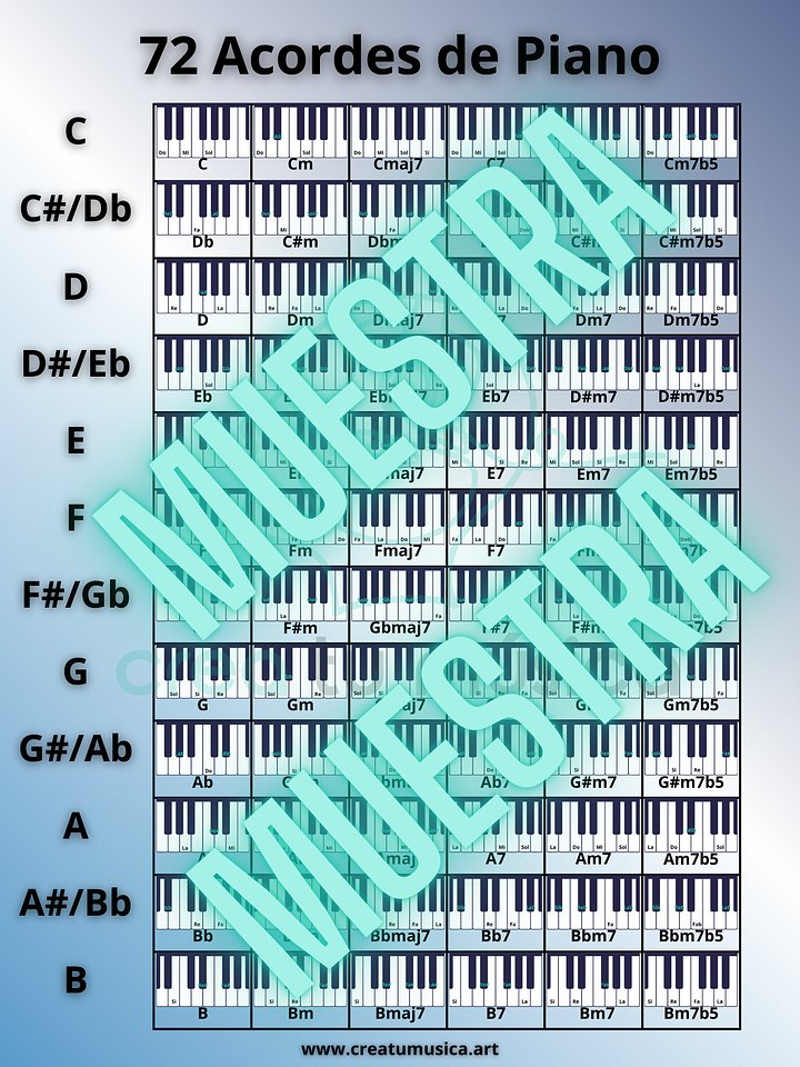 Pósters 72 Acordes + Escalas de Piano product image (2)