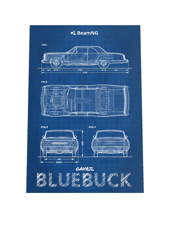 Gavril Bluebuck Blueprint Poster product image (1)