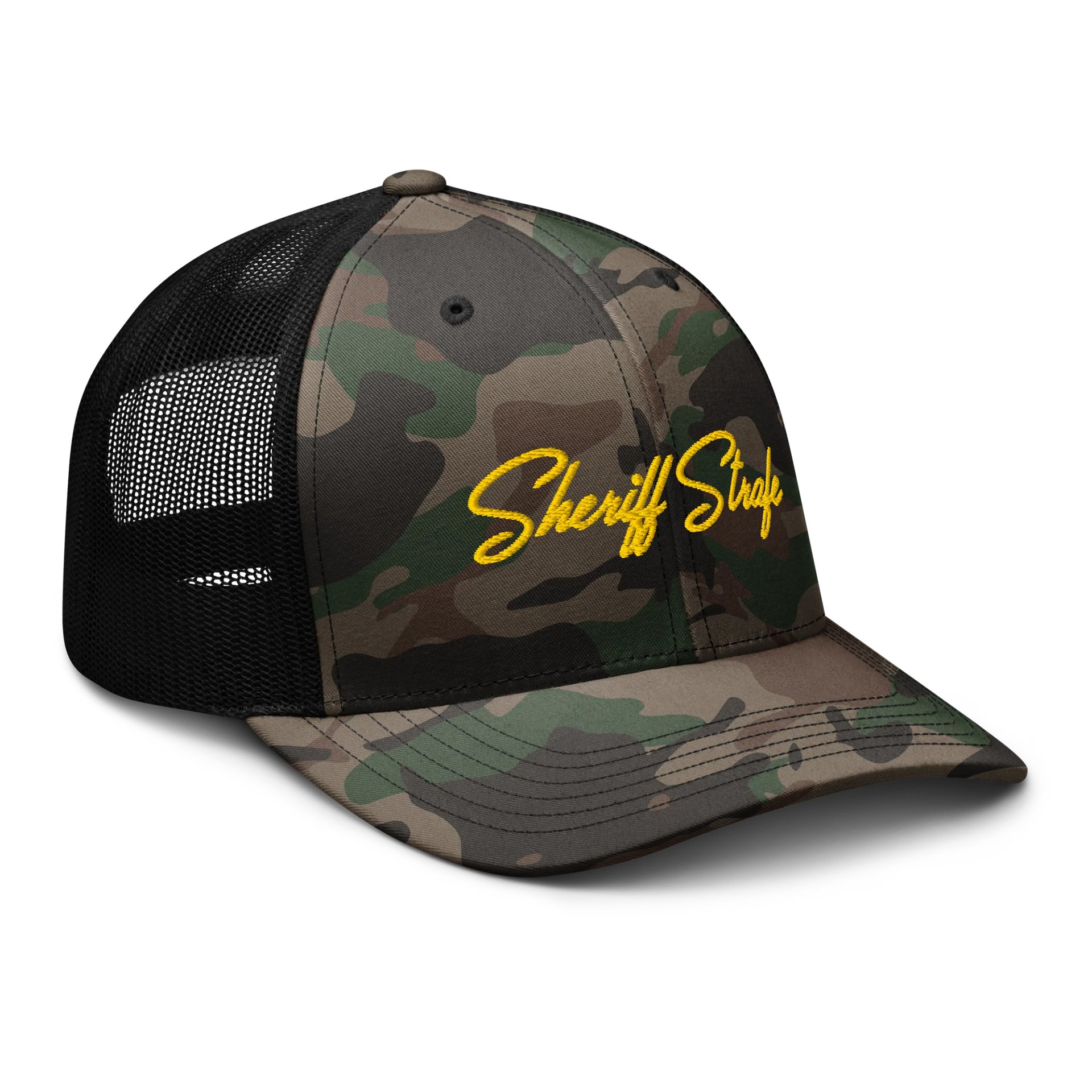Sheriff Name Embroidered Otto Cap Camouflage Trucker Hat product image (6)
