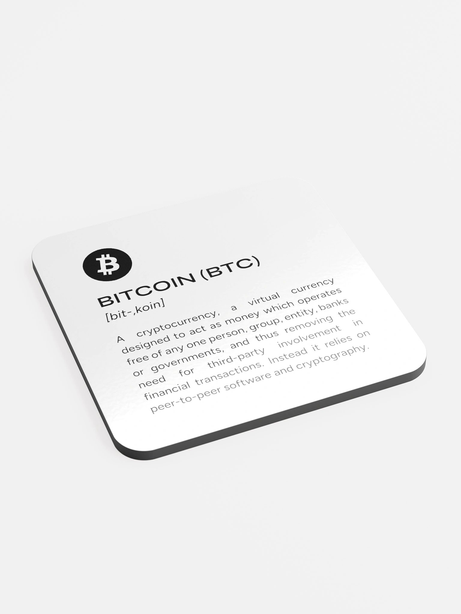 Bitcoin Description Cork Coaster product image (1)