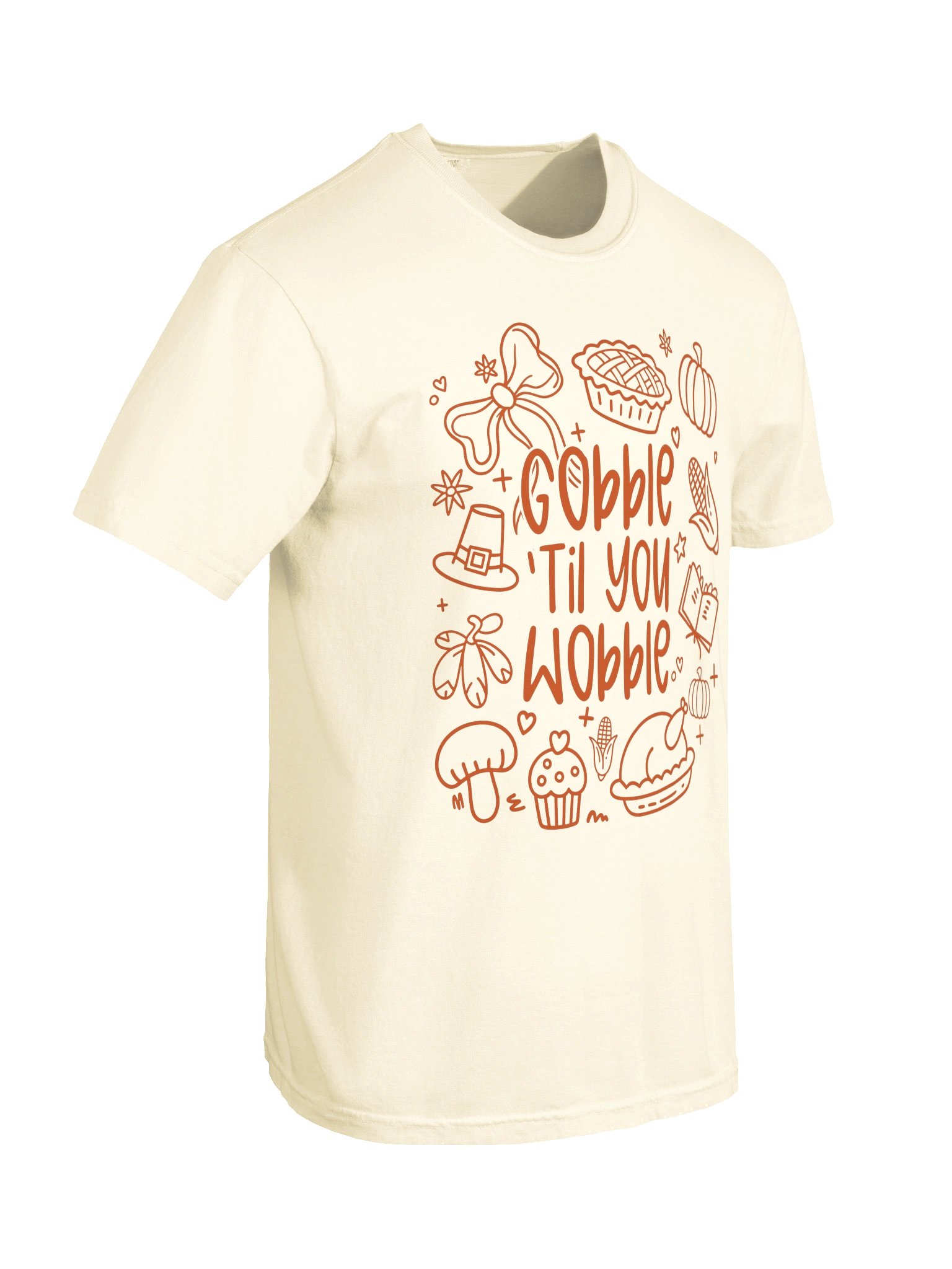 Gobble ’Til You Wobble Comfort Colors T-Shirt | Thanksgiving Food Tee product image (8)