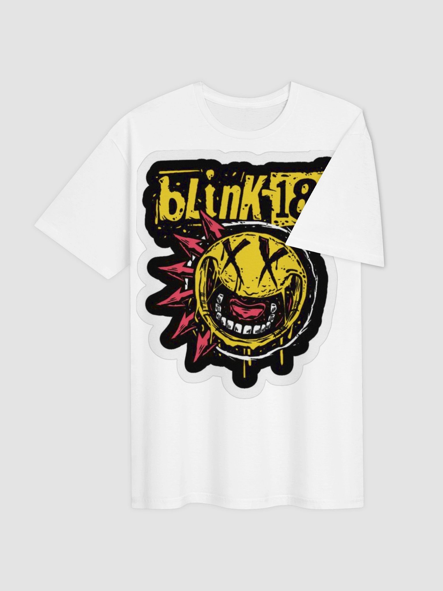 Blink-182 Smiley Face T-Shirt | Punk Pop Logo Graphic Tee | 2000s Pop Punk Band Shirt product image (3)